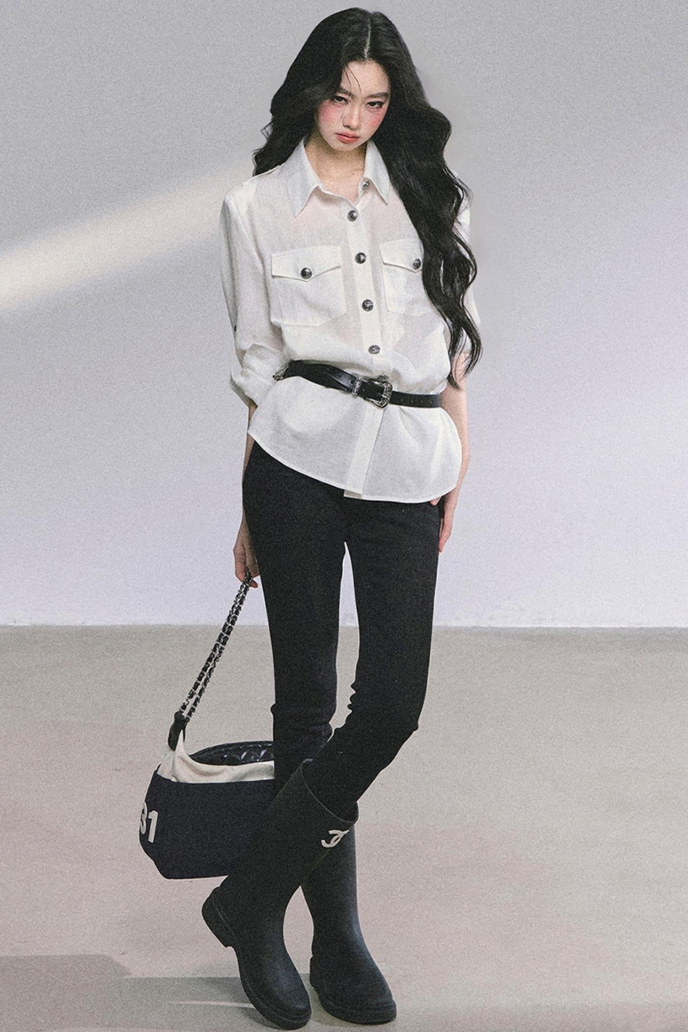 Autumn White Polo Shirt & Pants Set-Up