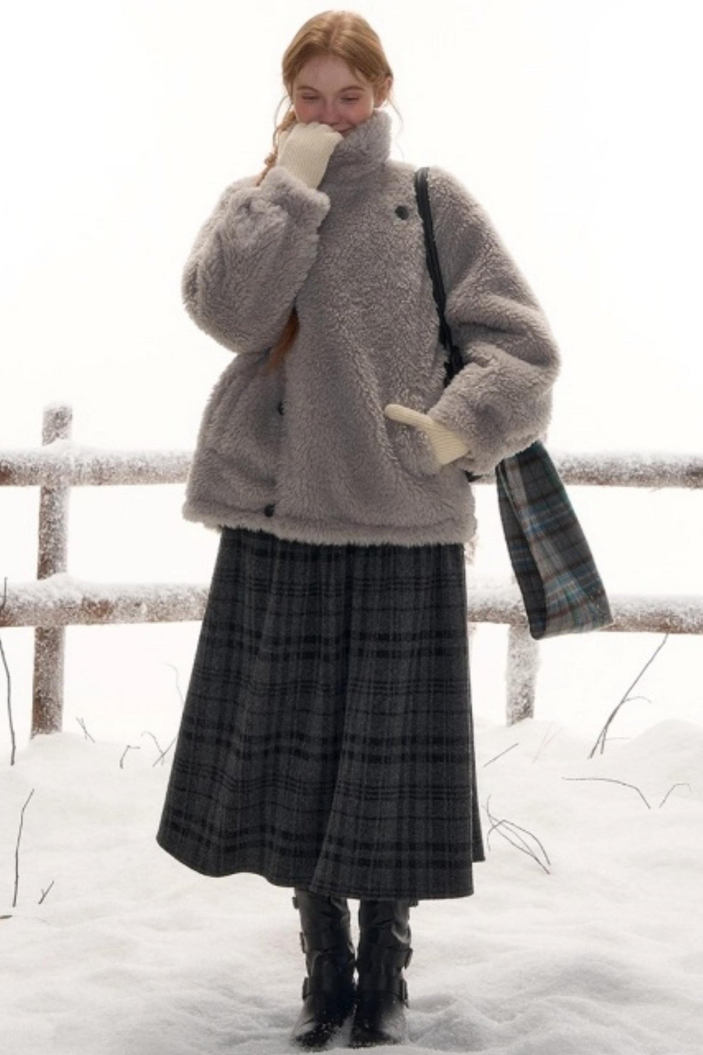 Reversible Plaid Wool Jacket