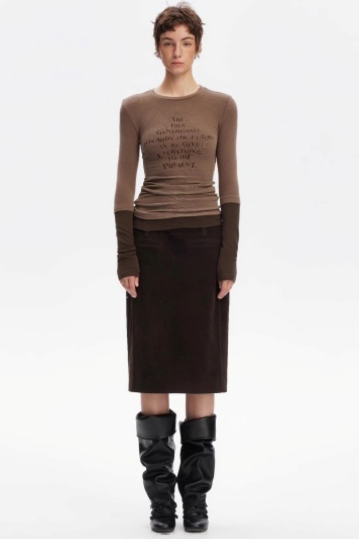 Layered Letter Print Top