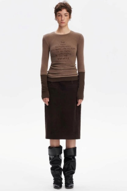 Layered Letter Print Top