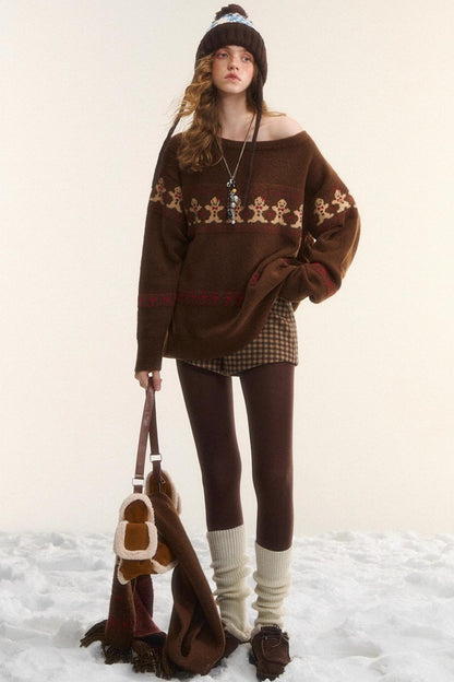 Gingerbread Man Fair Isle Sweater Set