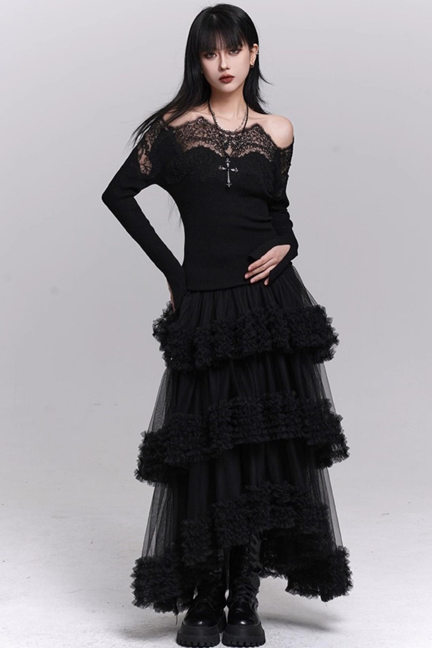 Brown Fluffy Cake Skirt