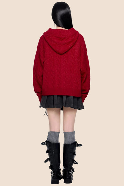 Twisted Embroidered Knit Jacket