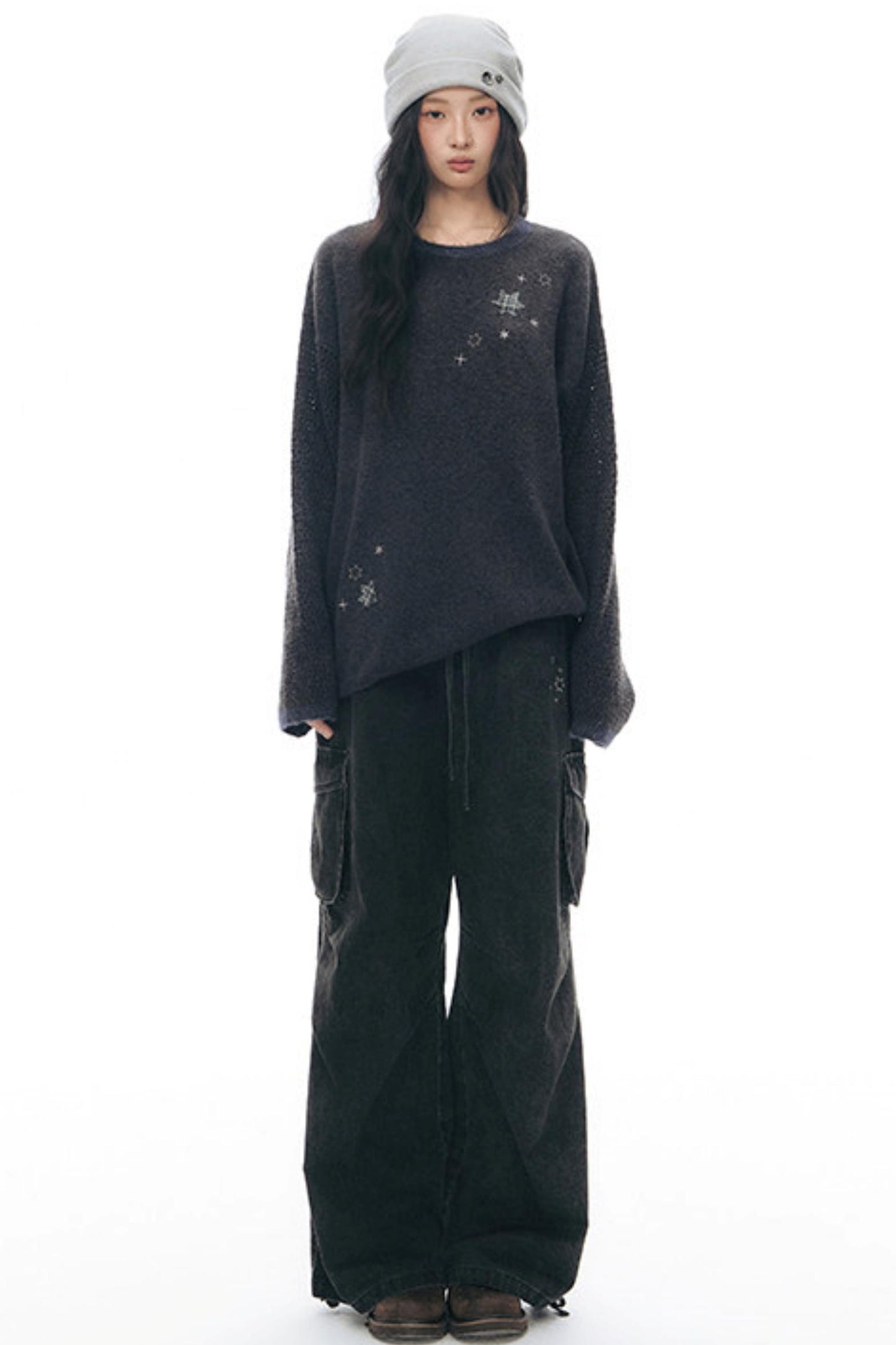 Embroidered Star Knit Sweater