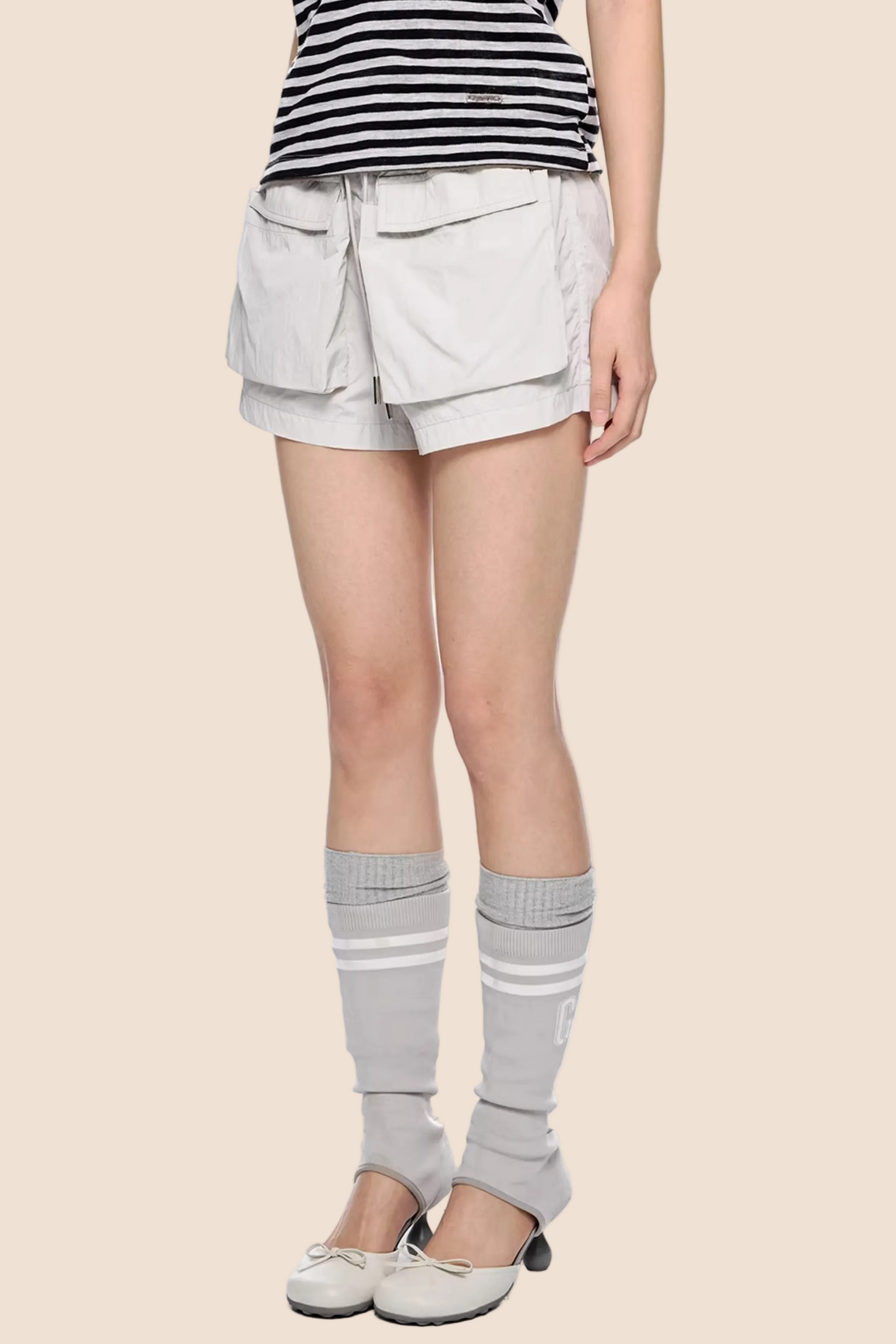 Pleated Quick-Dry Sports Shorts