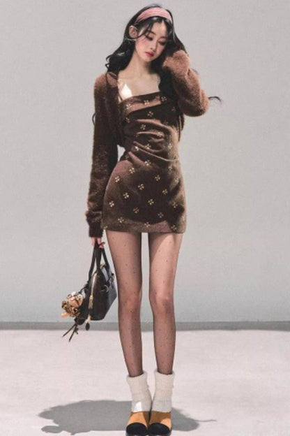 Hibiscus Knit Sweater Coat