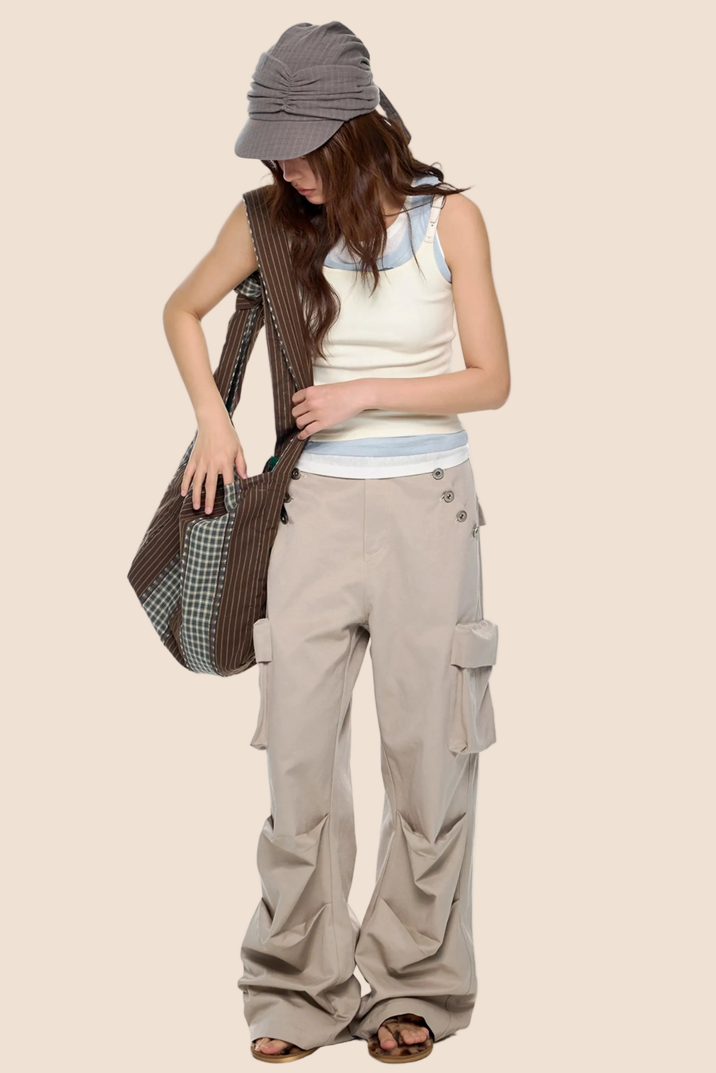 Square Collar Belted Camisole Top