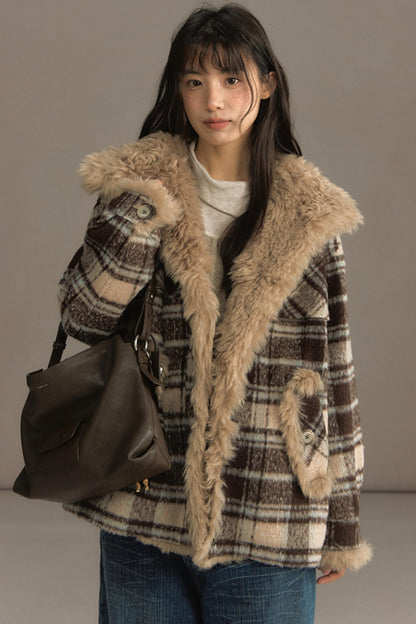 Fuji Plaid Woolen Jacket