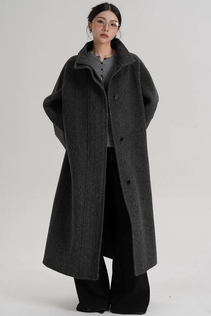 Curved Wool Coat