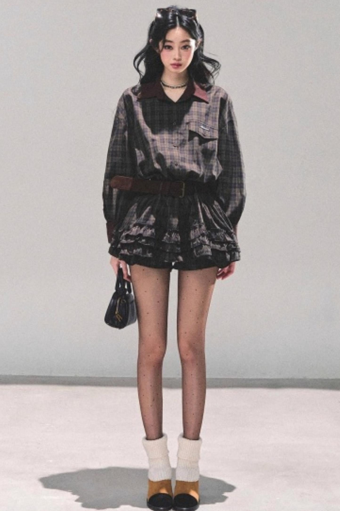 Sunset Trajectory Plaid Dress Set