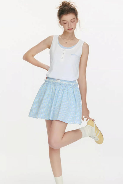 Woven Track Lace Midi Skirt