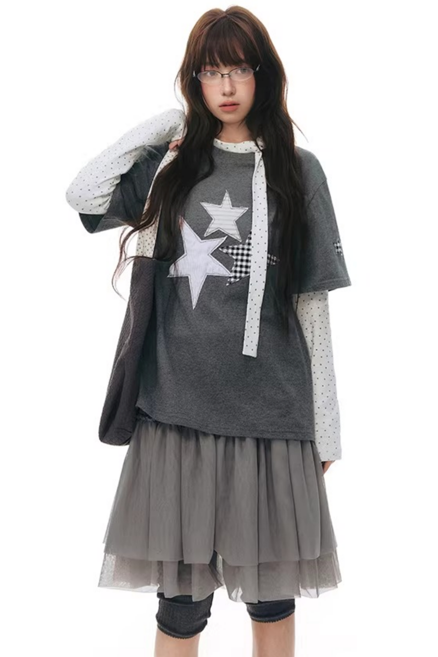 주름 크롭 스커트 셋업