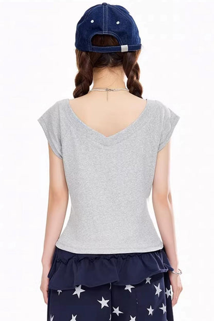 American Retro V-Neck Top