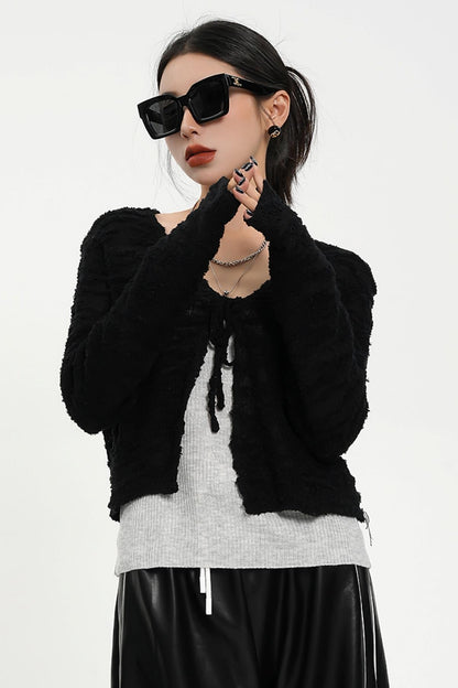 Niche Cropped Knit Cardigan