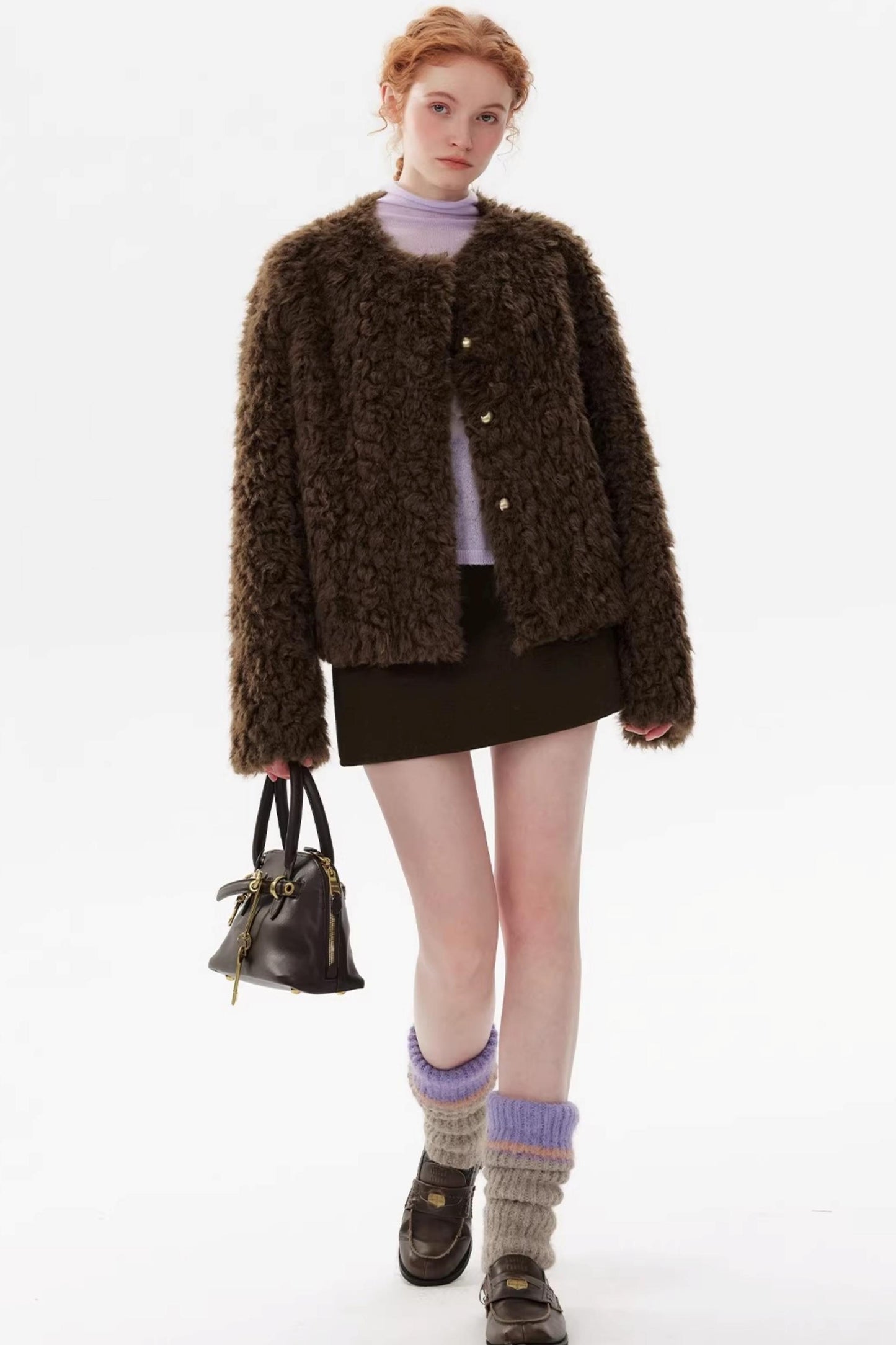 Hazelnut Chocolate Fur Coat