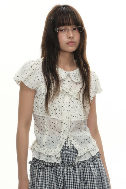 Designer Plaid Doll Collar Shirt