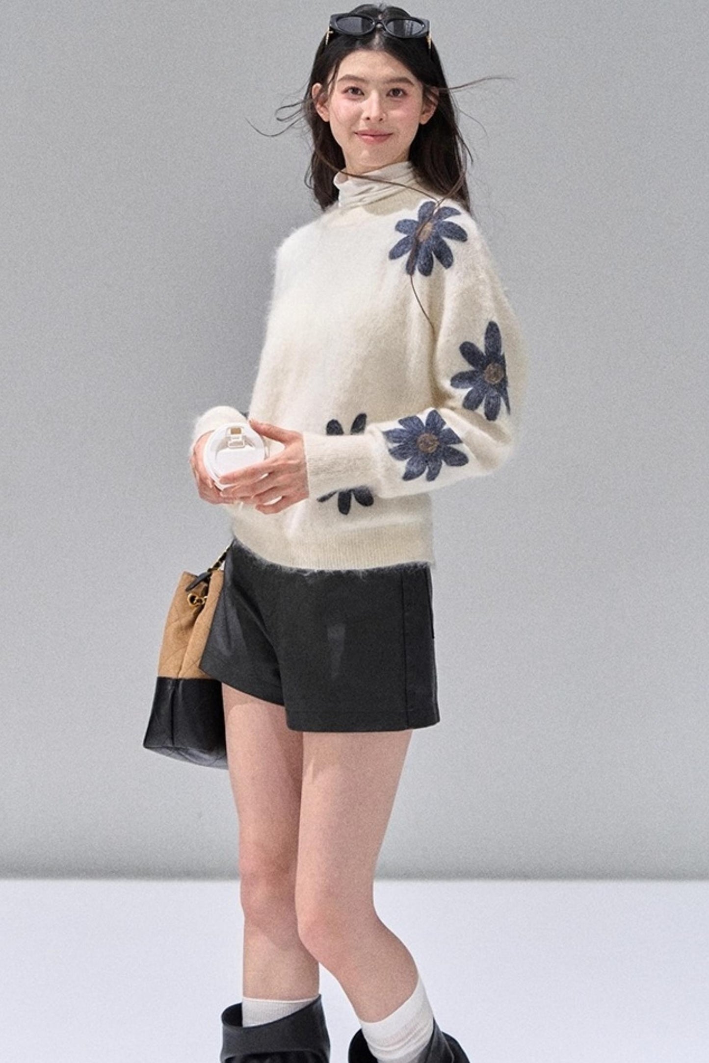 Black Leather Womens Shorts