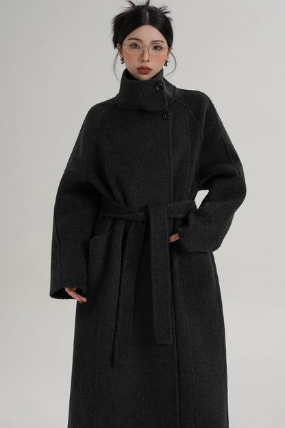 Turtleneck Long Wool Coat