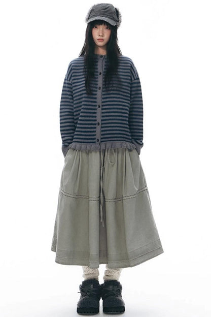 Vintage Striped Sweater Cardigan