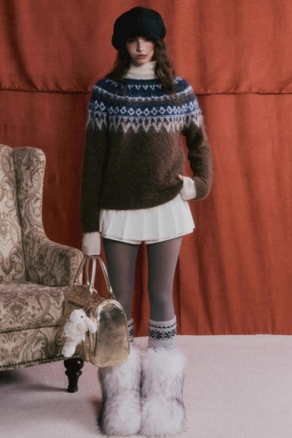 Wool Blend Fair Isle Sweater