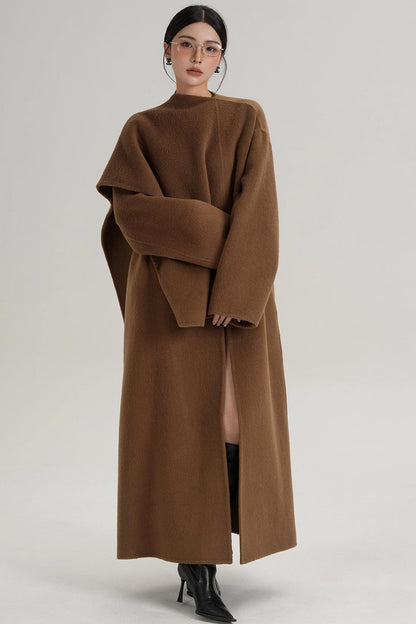 High-End Shawl Collar Wool Long Coat