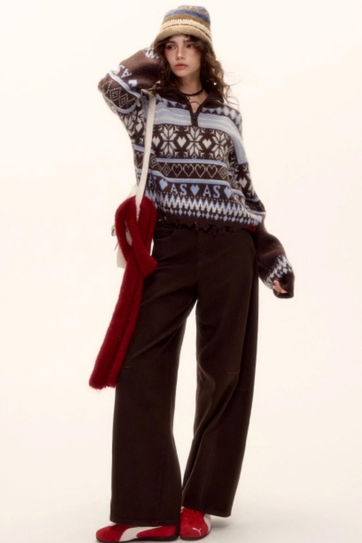 Vintage Fair Isle Tassel Sweater