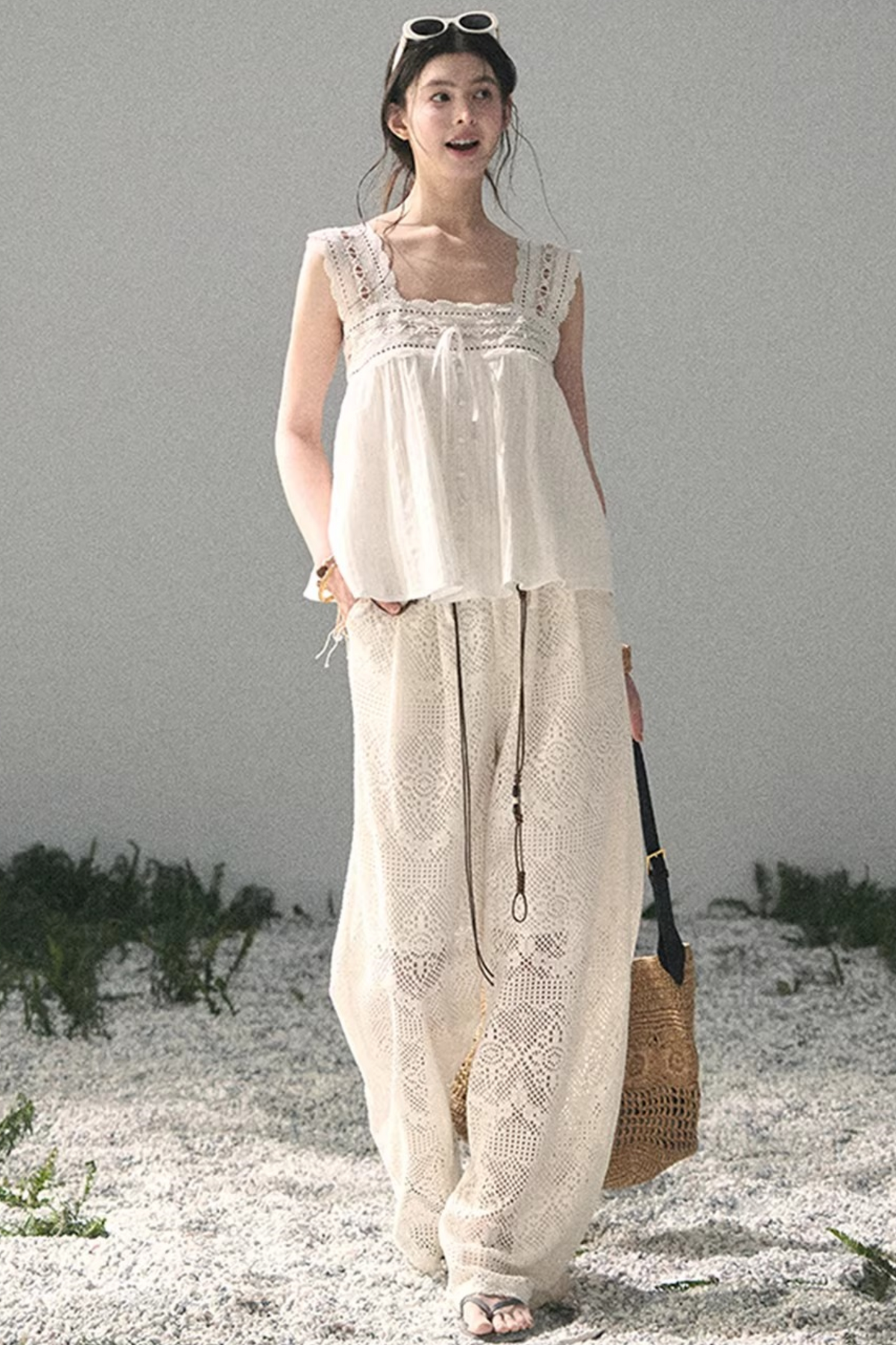 Summer Lace Transparent Blouse