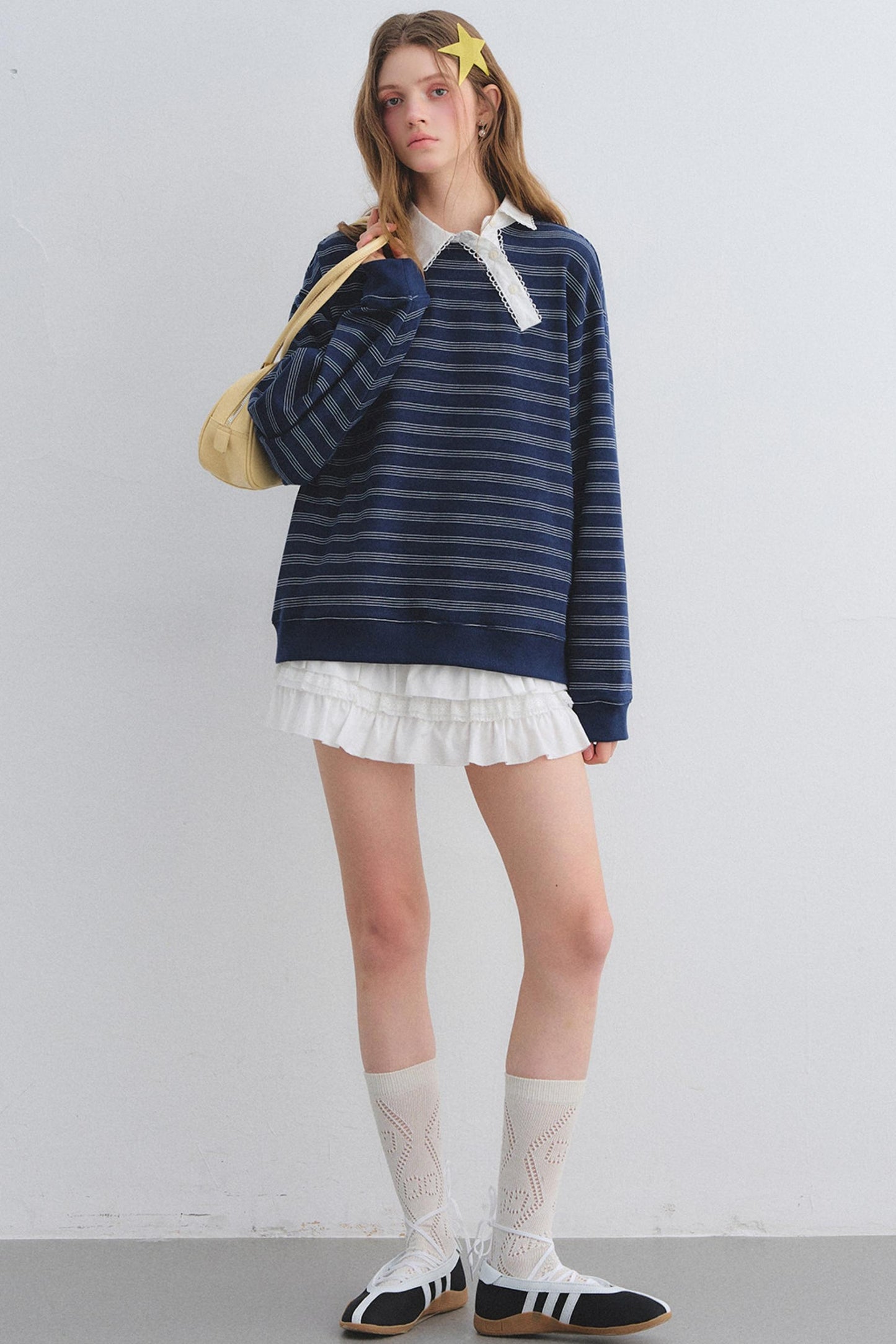 Retro Lace Collar Sweatshirt