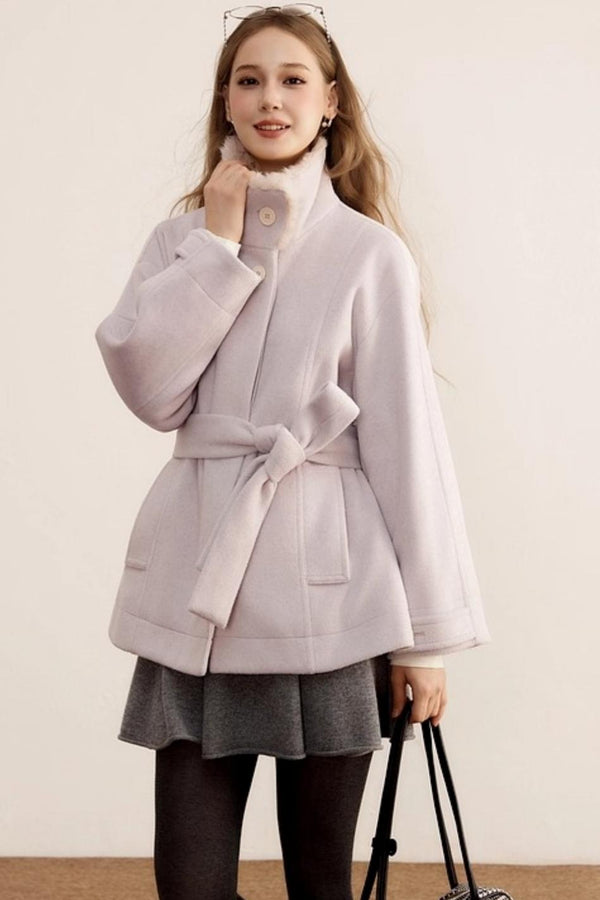 Woolen Mid-Length Winter Plush Wool Coat