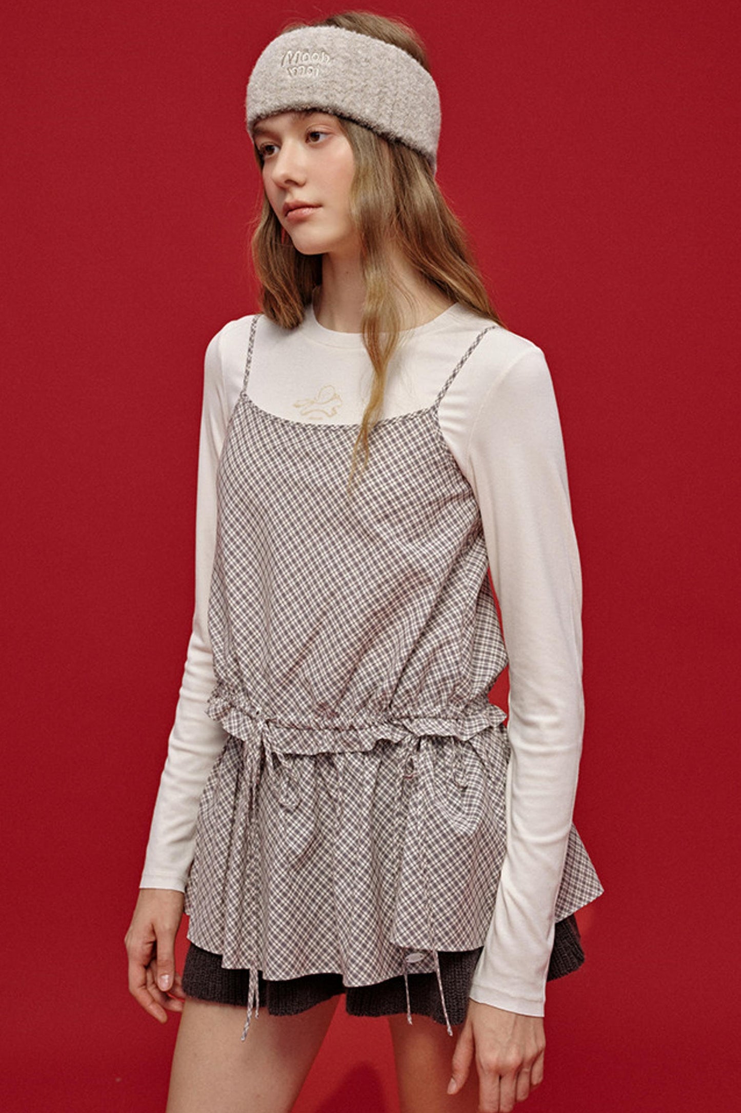 Jacquard-Haarband aus Wolle mit breiter Krempe