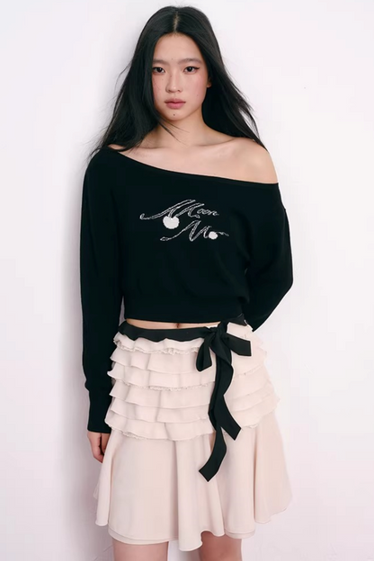 Cherry Jacquard Wool Top