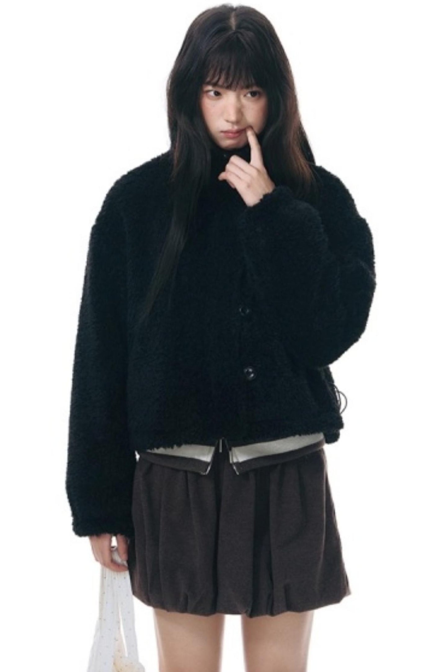 Polka Dot Woolen Reversible Jacket