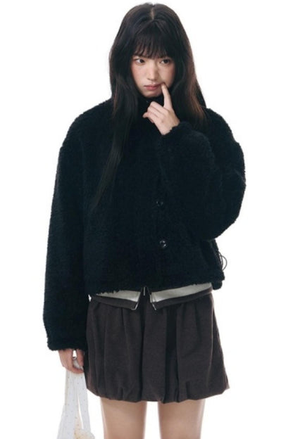 Polka Dot Woolen Reversible Jacket