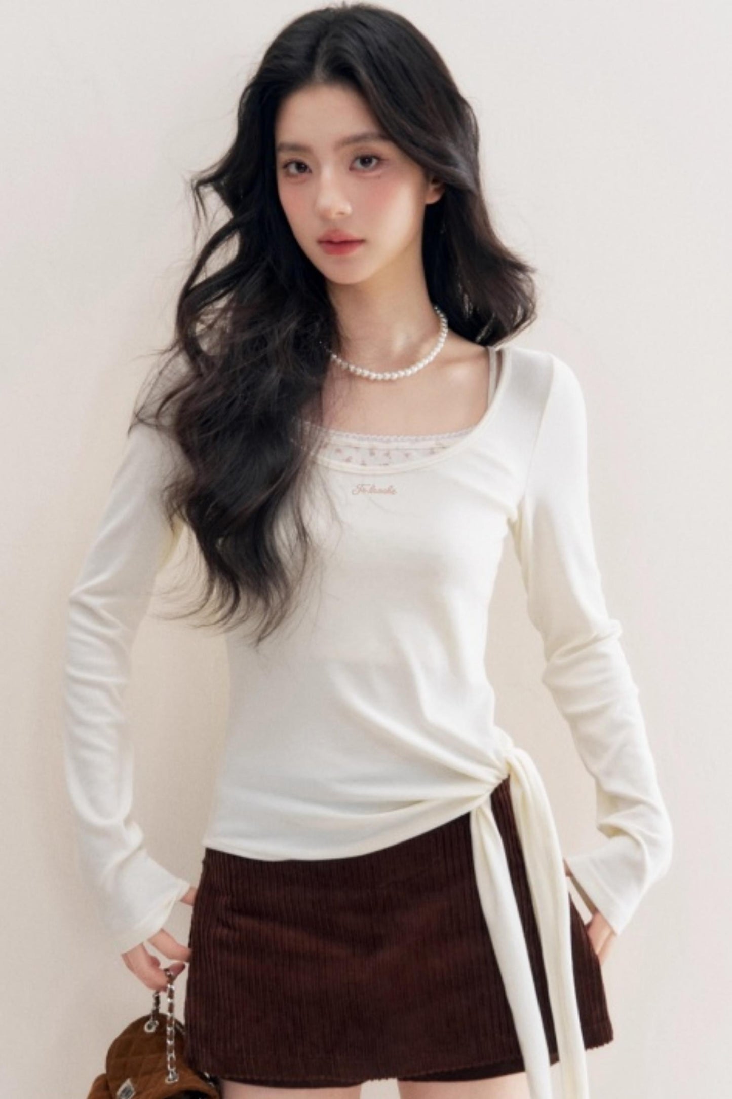 Lace Trim Patchwork Top