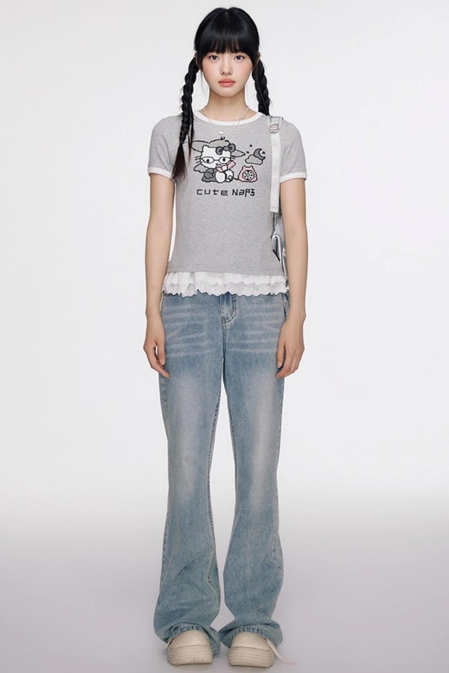 Original Cartoon Print Crop Top