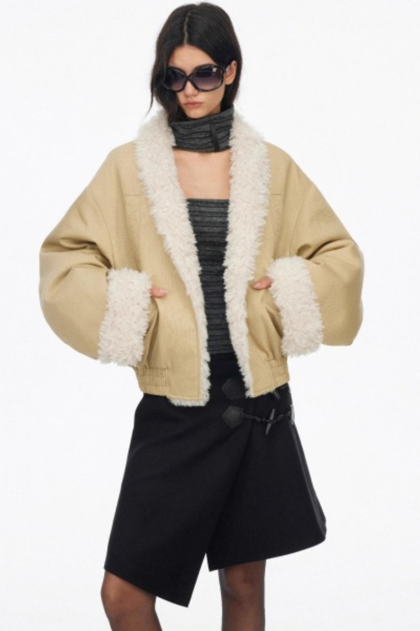 Irregular Toggle Button Skirt