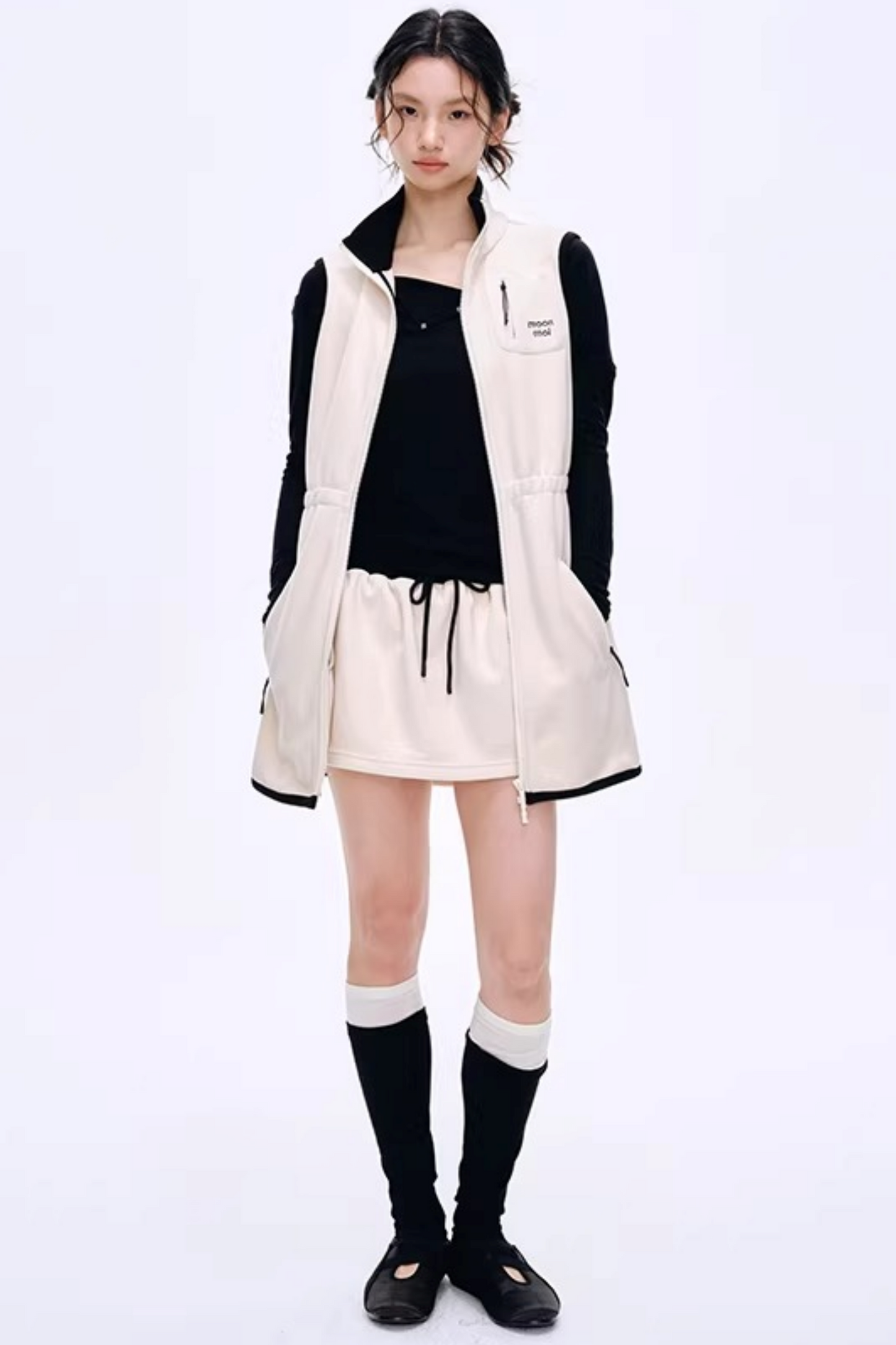 High-Gloss Two-Tone Slouch Socks