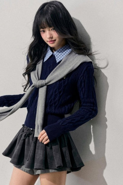 Unfinished Poem Plaid Sweater