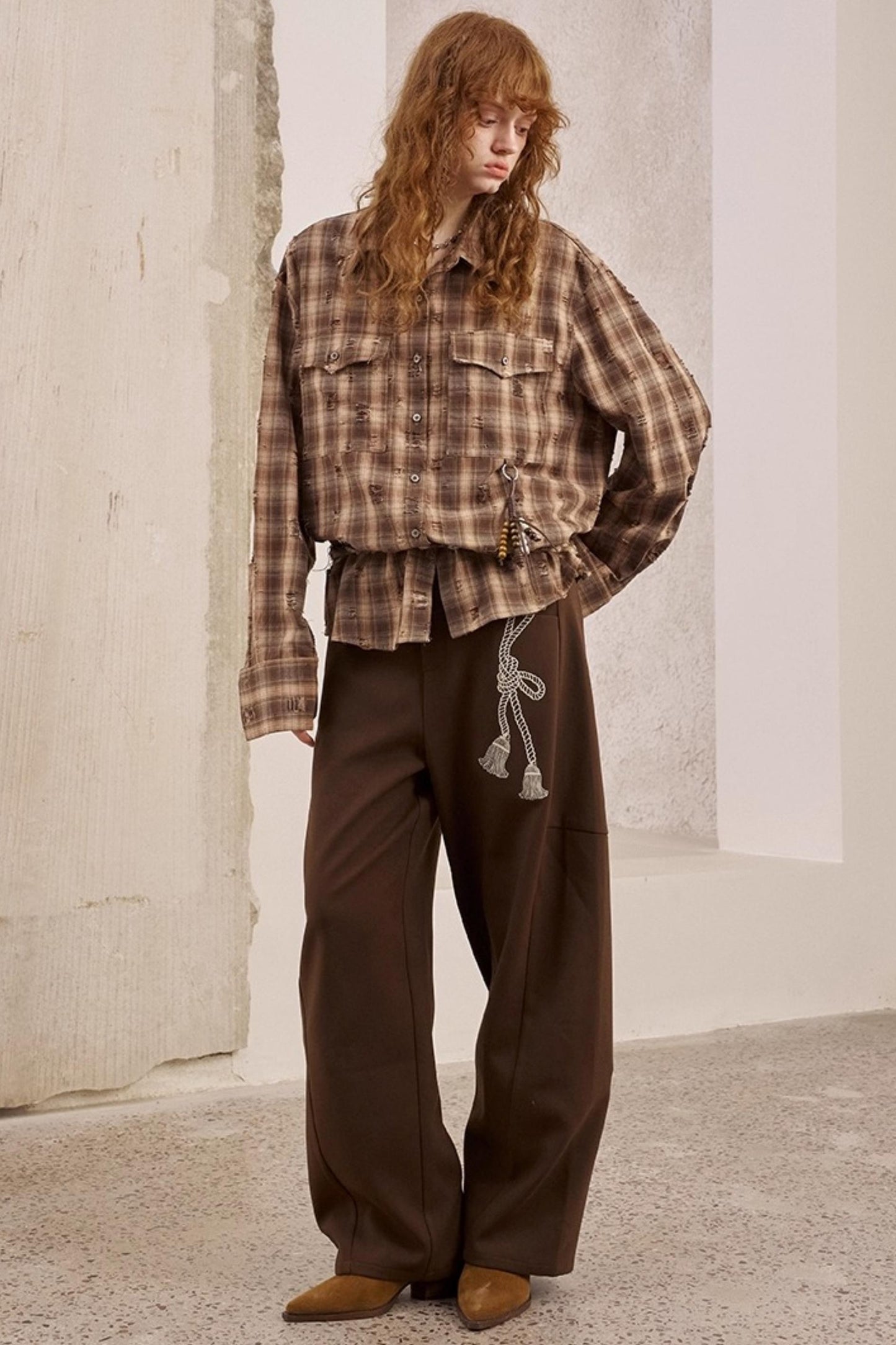 Vintage Distressed Plaid Shirt