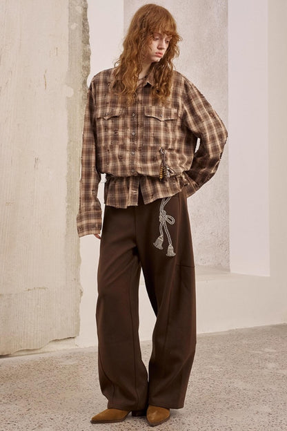 Vintage Distressed Plaid Shirt