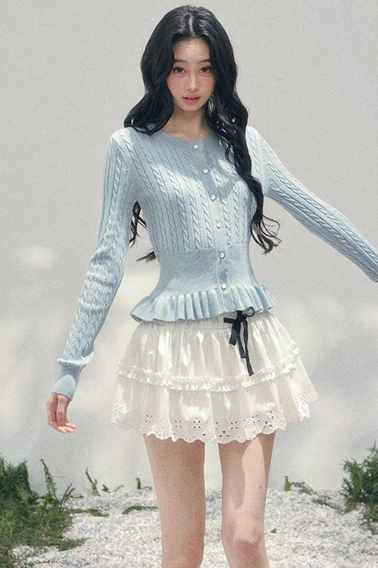 Spring White Half-Skirt