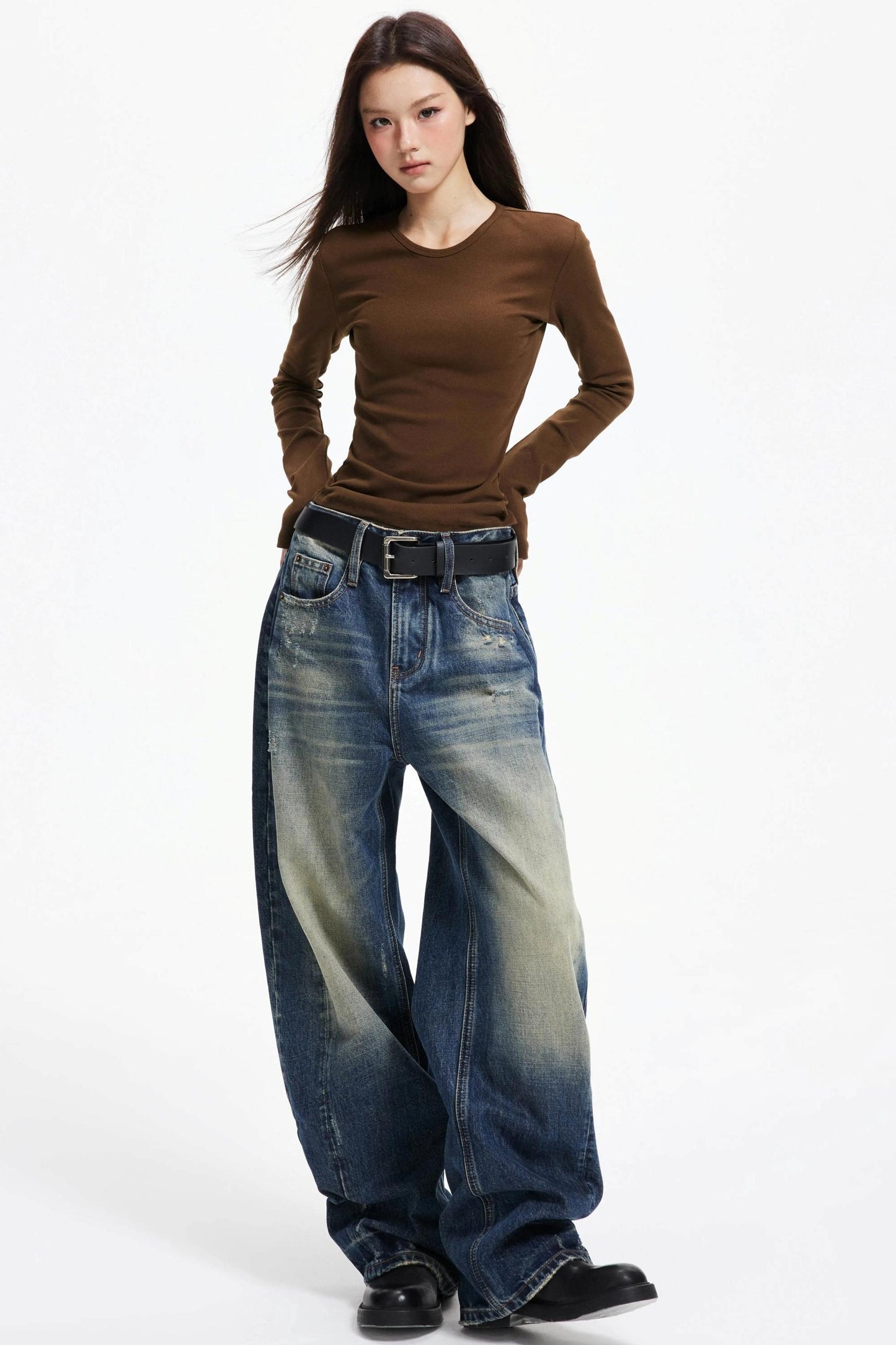 Slim Round Neck Long Sleeve Knitwear