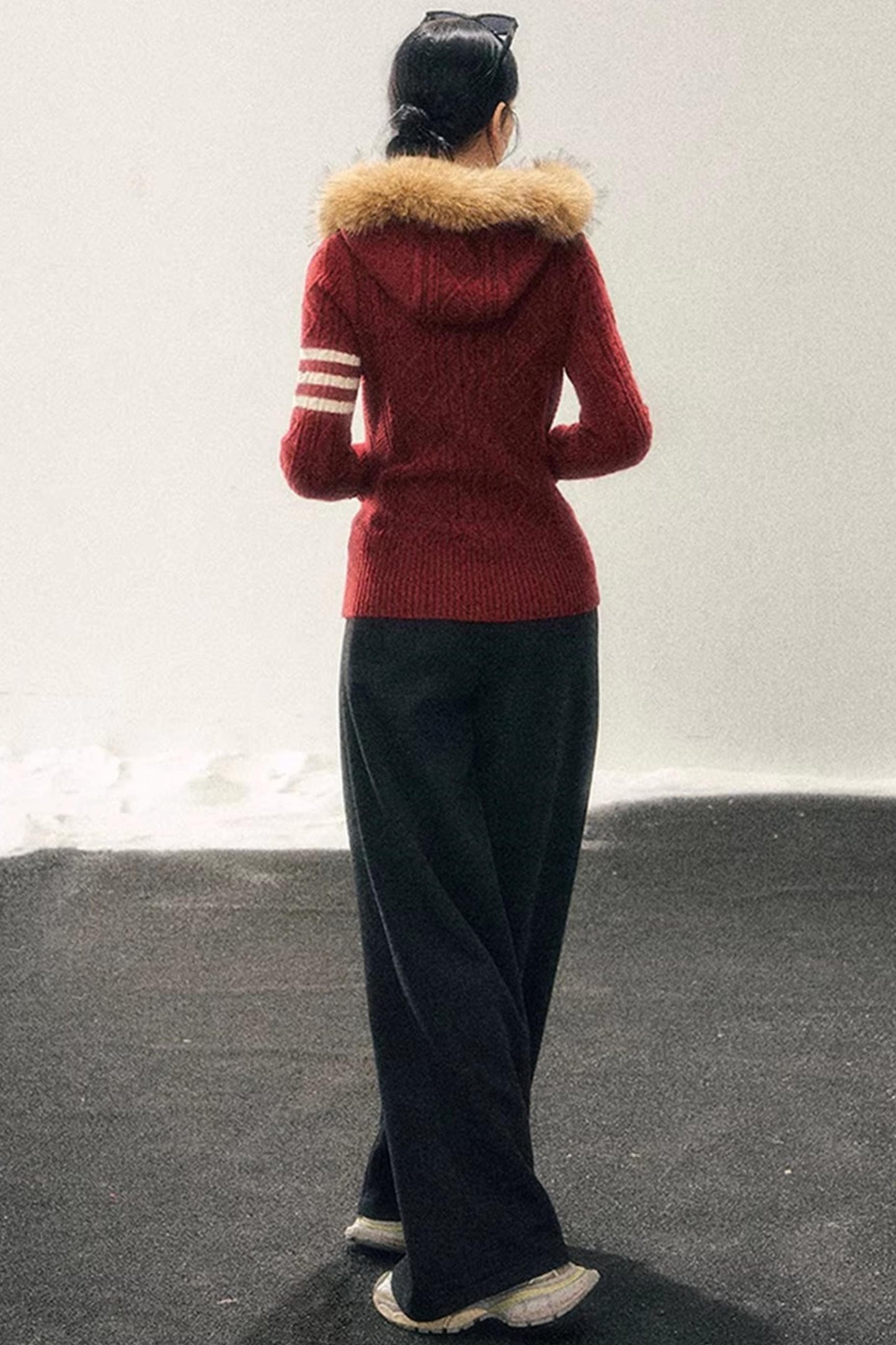 Fleece-Lined Wide-Leg Pants