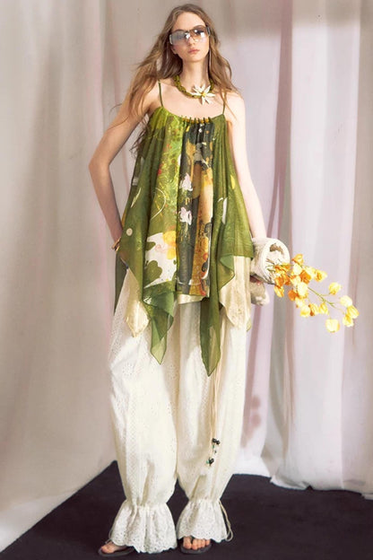 Hand-Painted Chiffon Camisole Top
