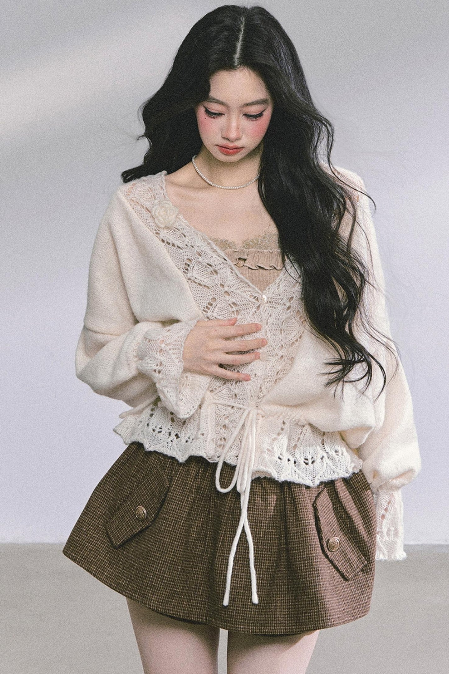 Korean Knit Cardigan & Top Set-Up