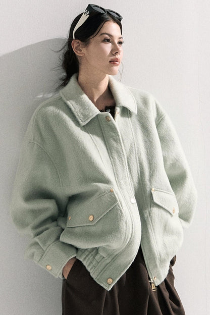 Vintage Crewneck Wool Knit Cardigan