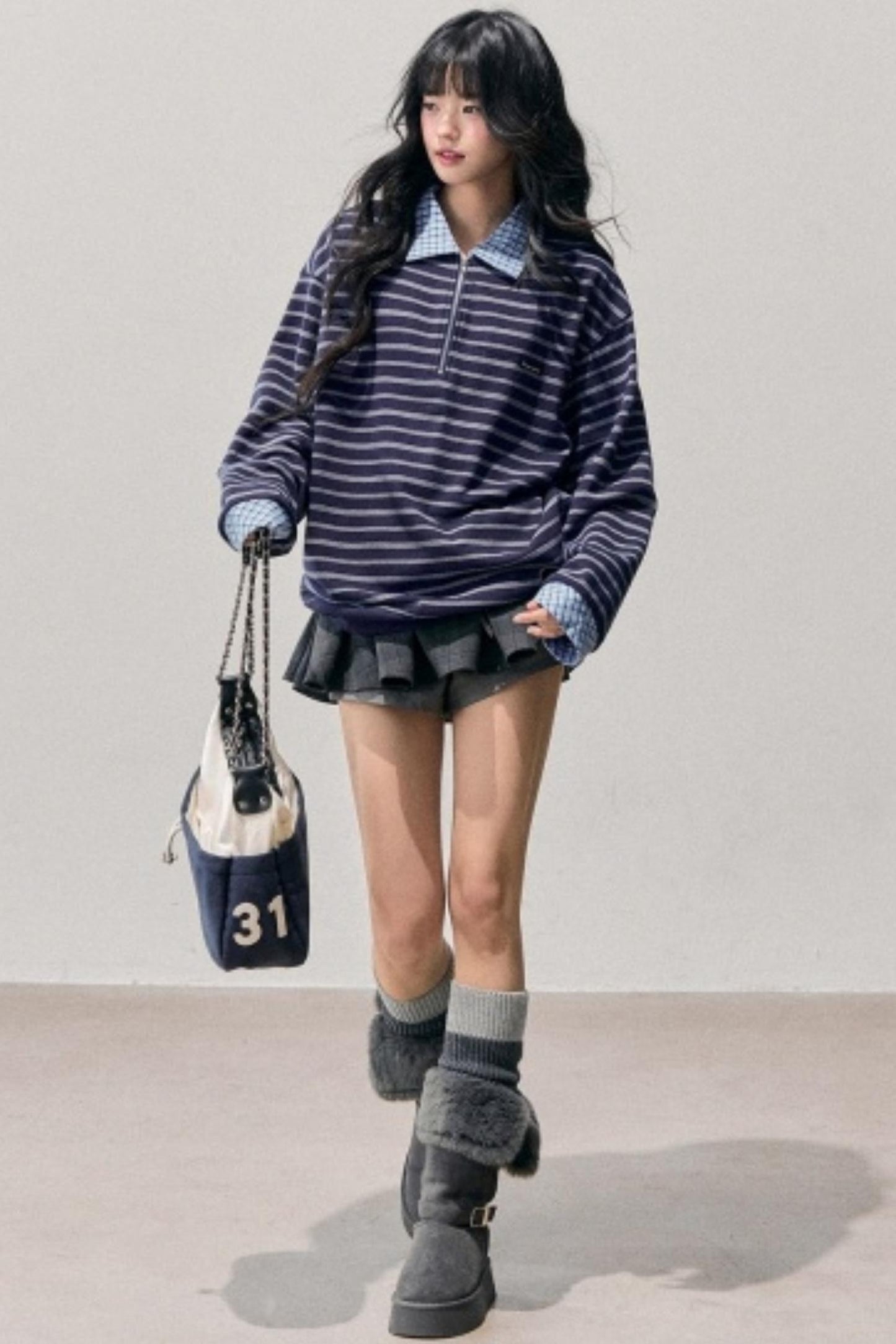 American Striped Polo Top