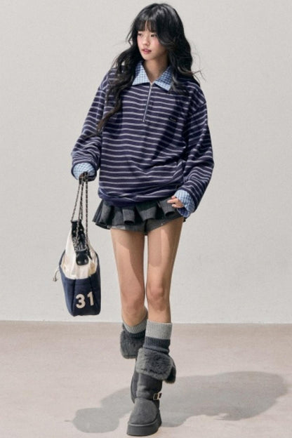 American Striped Polo Top