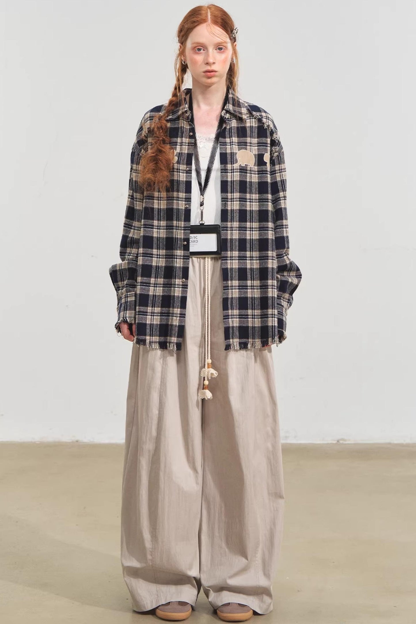 Plaid Collar Sweater Set-Up