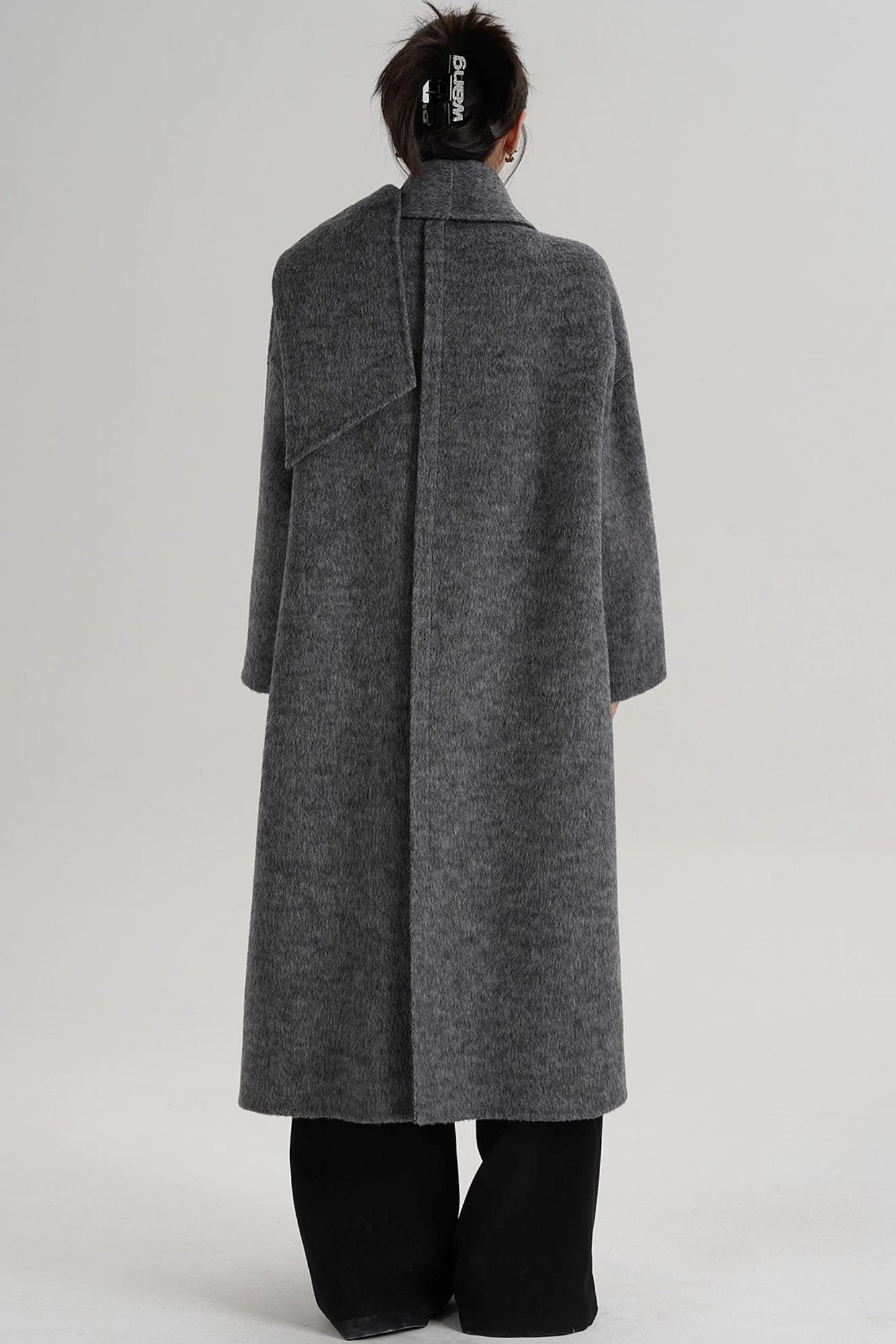 Reversible Two-Tone Scarf Wool Coat